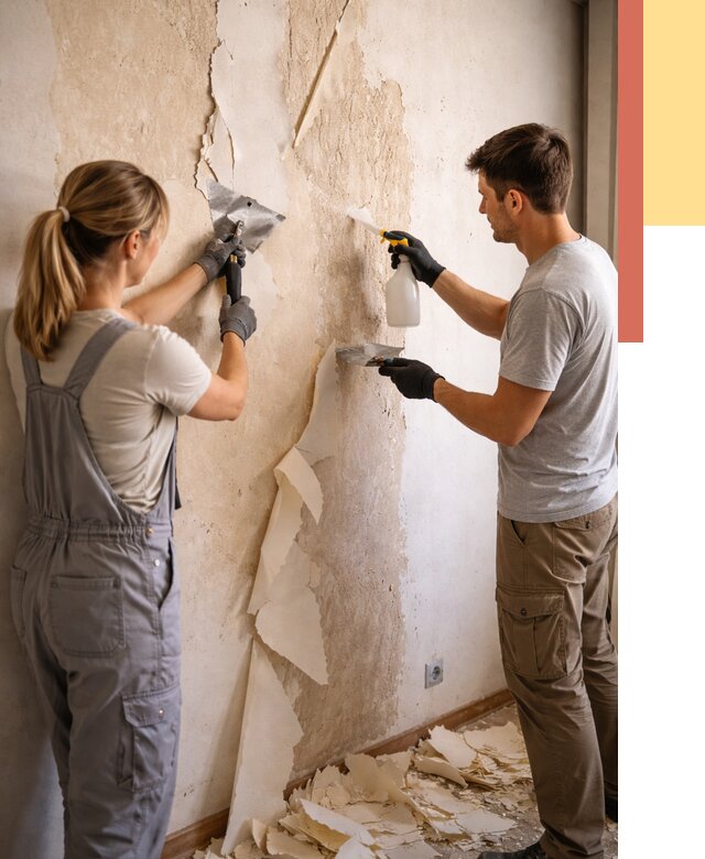 Снятие старых обоев в Нерюнгри от 5702 руб. под ключ недорого | ОТДЕЛОЧНИК-Нрю