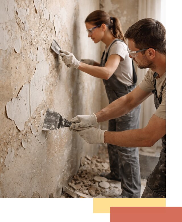 Снятие старой шпаклевки и подготовка поверхностей в Нерюнгри