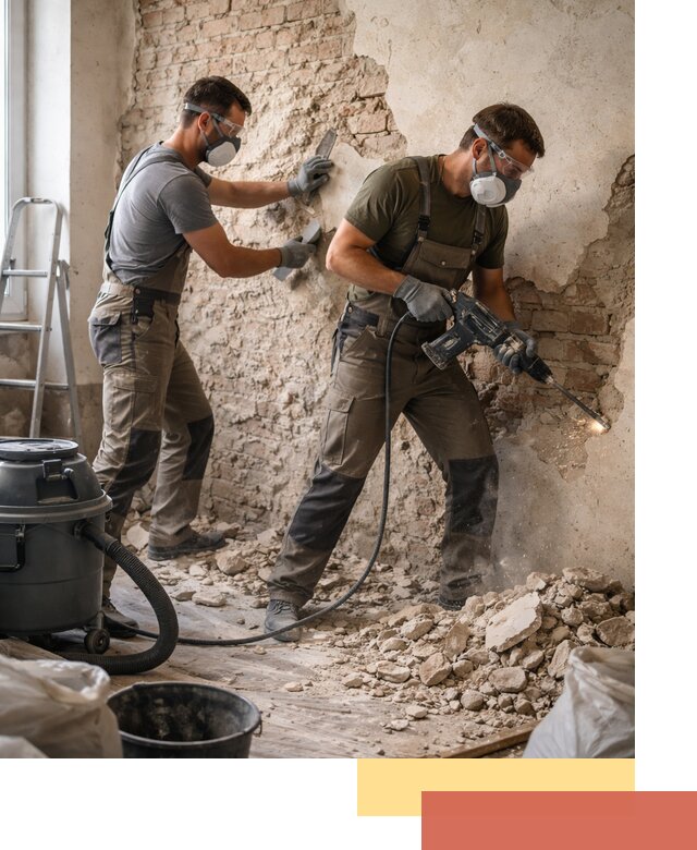 Демонтаж штукатурки со стен в Нерюнгри быстро и аккуратно