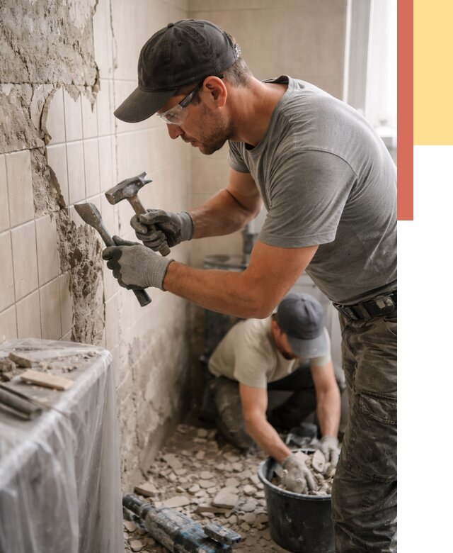 Демонтаж плитки со стен в Нерюнгри от 923 руб. — быстро и недорого | ОТДЕЛОЧНИК-Нрю