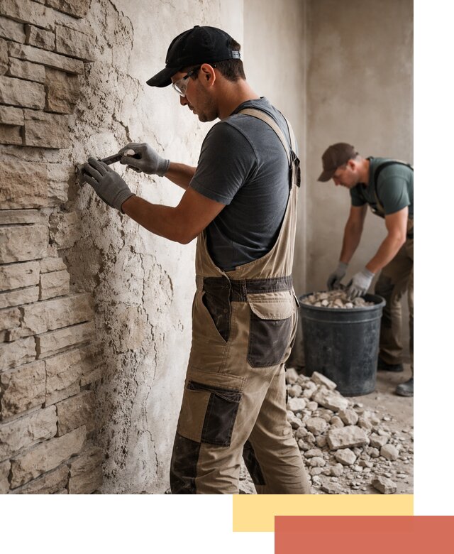 Демонтаж декоративного камня в Нерюнгри профессионально и безопасно