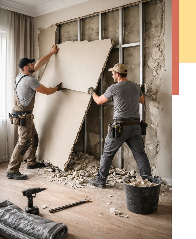 Демонтаж гипсокартона со стен в Нерюнгри от 380 руб. — услуги демонтажа | ОТДЕЛОЧНИК-Нрю