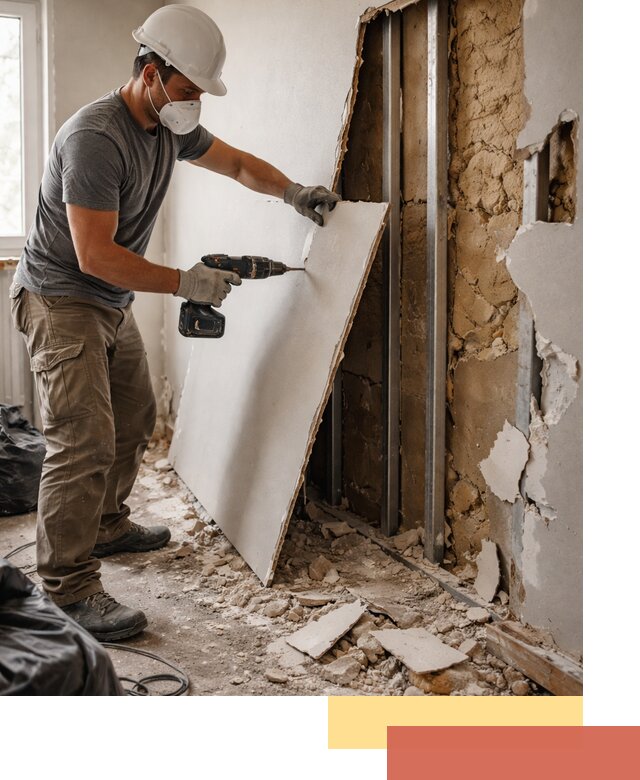 Демонтаж гипсокартона со стен в Нерюнгри качественно и быстро