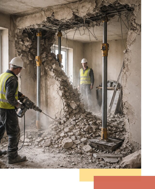 Снос несущих стен в Нерюнгри с гарантией безопасности и качества