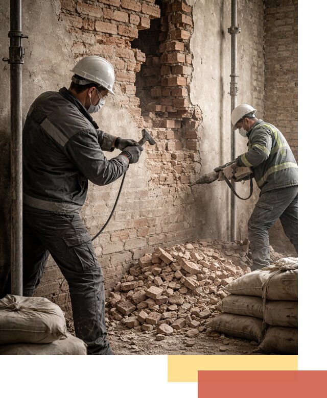 Демонтаж кирпичных стен в Нерюнгри быстро и безопасно