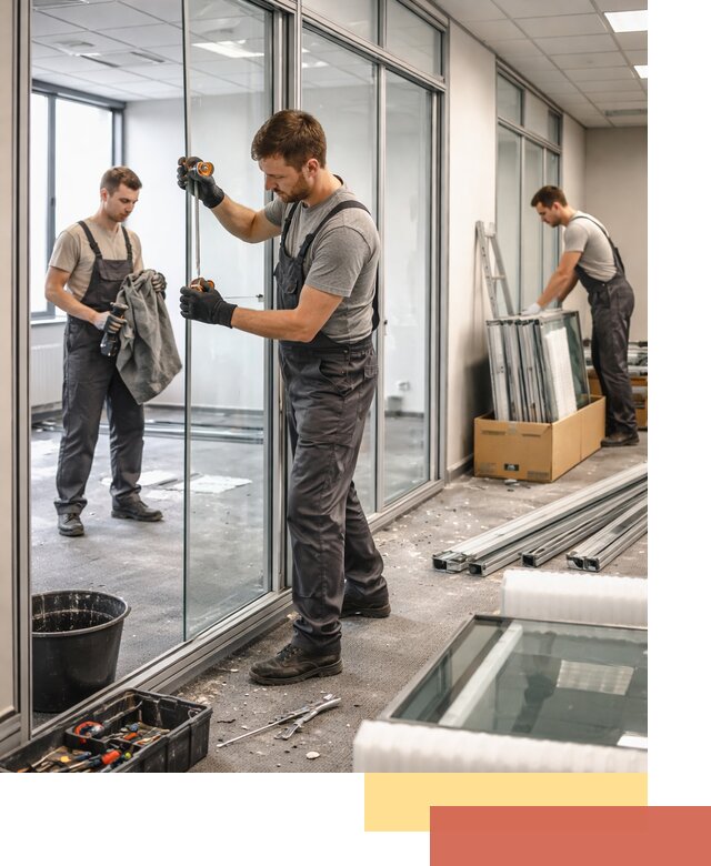 Демонтаж стеклянных перегородок в Нерюнгри быстро и безопасно