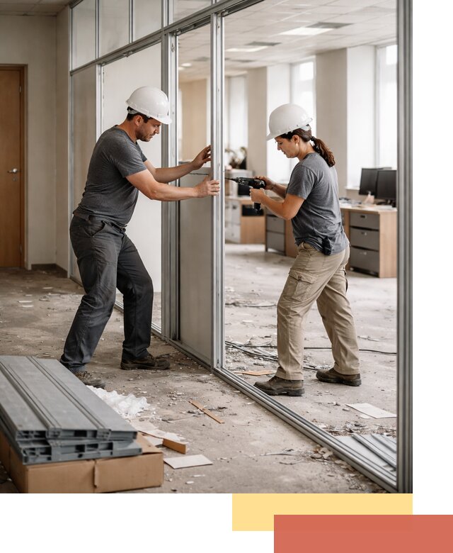 Демонтаж алюминиевых перегородок в Нерюнгри быстро и аккуратно