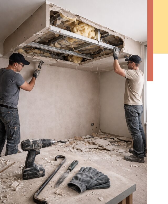 Демонтаж короба из гипсокартона в Нерюнгри от 1651 руб. — быстро и недорого | ОТДЕЛОЧНИК-Нрю