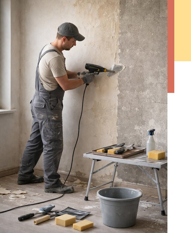 Очистка стен от клея в Нерюнгри от 2009 руб. — снятие и удаление клея со стен | ОТДЕЛОЧНИК-Нрю