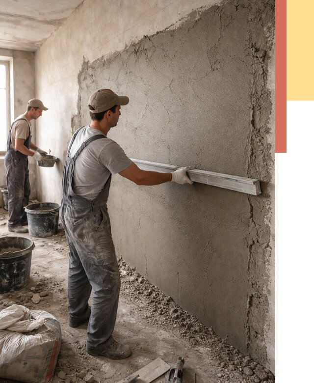 Цементная штукатурка стен в Нерюнгри от 4887 руб/м2 — быстро и недорого | ОТДЕЛОЧНИК-Нрю