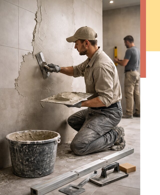 Штукатурка стен в ванной в Нерюнгри от 4887 руб./м² — выравнивание под ключ | ОТДЕЛОЧНИК-Нрю