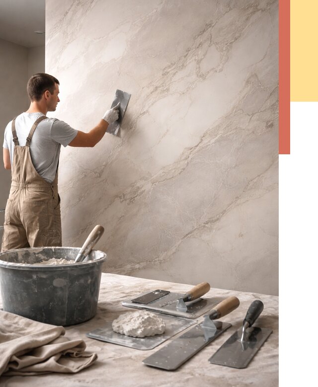 Декоративная штукатурка под мрамор в Нерюнгри от 3041 руб./м² — быстро и недорого | ОТДЕЛОЧНИК-Нрю