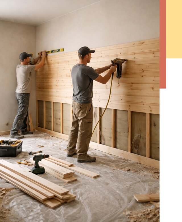 Монтаж деревянной вагонки на стены в Нерюнгри от 8145 руб. | Услуги монтажа вагонки | ОТДЕЛОЧНИК-Нрю