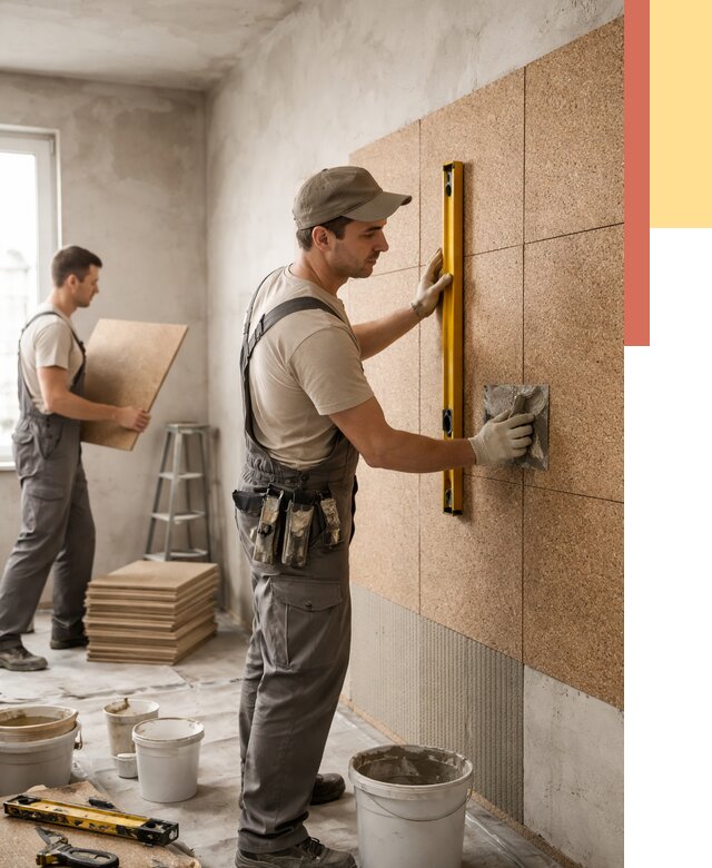 Монтаж пробковых панелей на стены в Нерюнгри от 3801 руб. — ОТДЕЛОЧНИК-Нрю