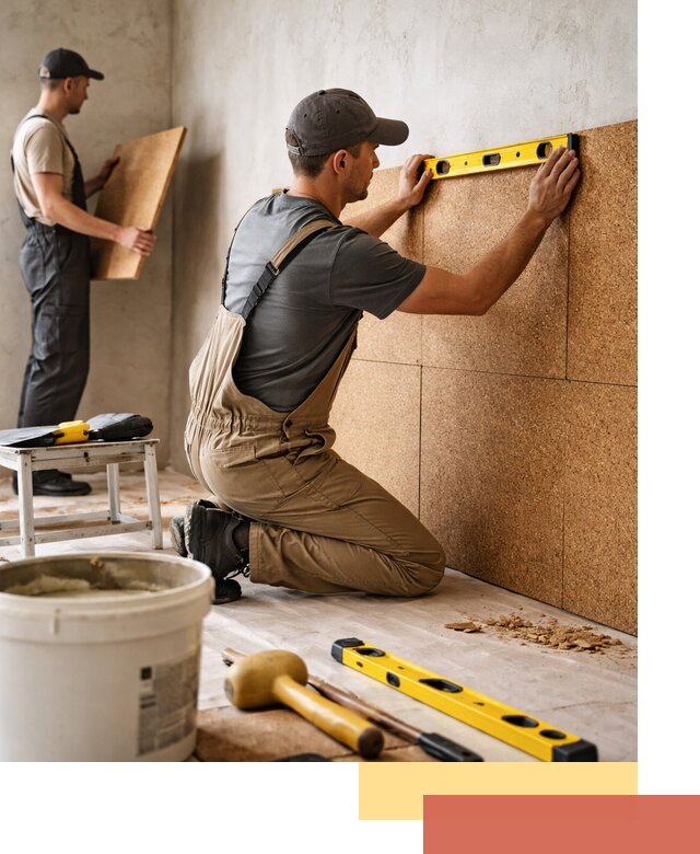 Монтаж пробковых панелей на стены в Нерюнгри быстро и качественно