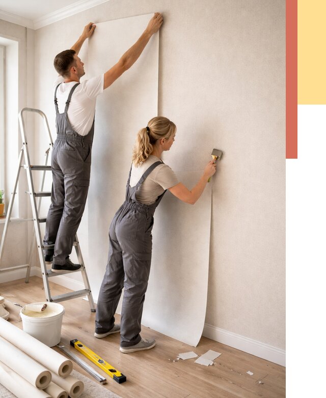 Поклейка флизелиновых обоев в Нерюнгри от 6516 руб. | Быстро и недорого — ОТДЕЛОЧНИК-Нрю