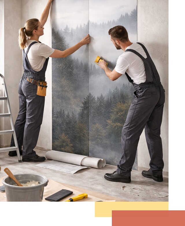 Поклейка фотообоев профессионально в Нерюнгри под ключ