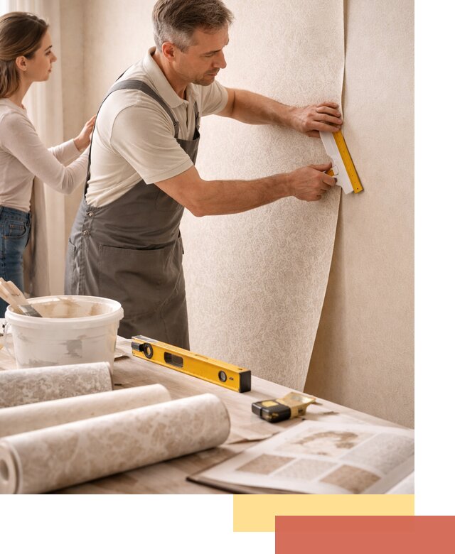 Поклейка обоев с подбором рисунка в Нерюнгри