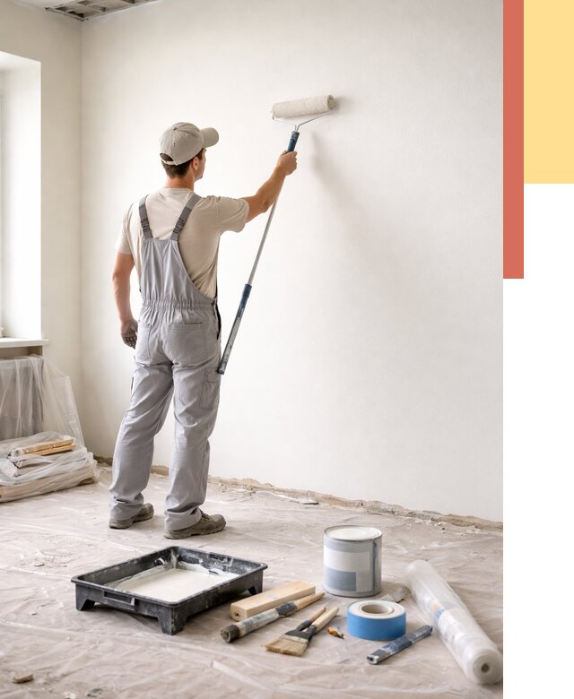 Покраска стен водоэмульсионной краской в Нерюнгри от 489 руб. за м² | ОТДЕЛОЧНИК-Нрю