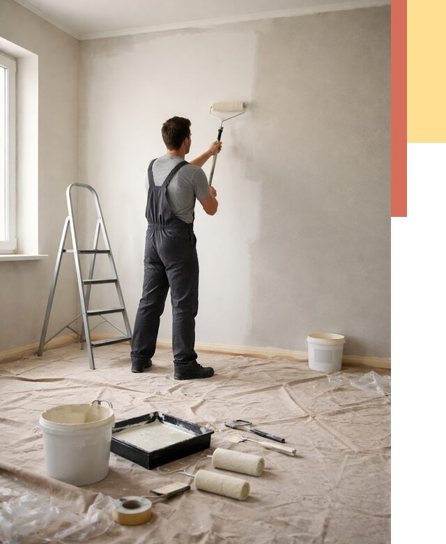 Покраска стен моющейся краской в Нерюнгри от 380 руб./м² — быстро и недорого | ОТДЕЛОЧНИК-Нрю