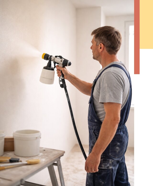 Покраска стен краскопультом в Нерюнгри от 8145 руб. — механизированная покраска | ОТДЕЛОЧНИК-Нрю