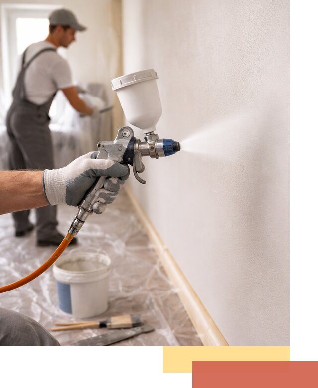 Покраска стен краскопультом в Нерюнгри быстро и качественно