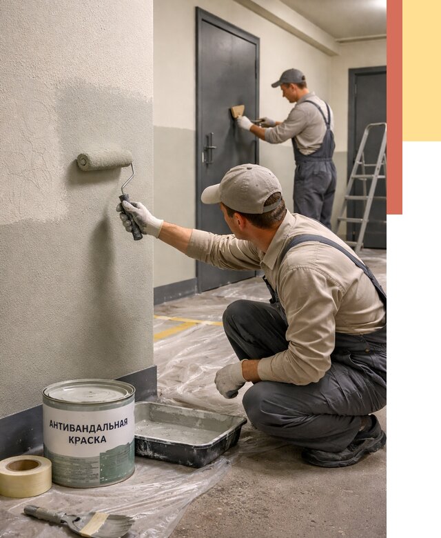 Покраска стен антивандальной краской в Нерюнгри от 4887 руб./м² под ключ | ОТДЕЛОЧНИК-Нрю