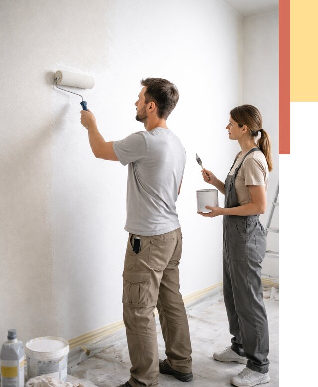 Окраска стен по стеклохолсту в Нерюнгри от 4887 руб/м² под ключ | ОТДЕЛОЧНИК-Нрю