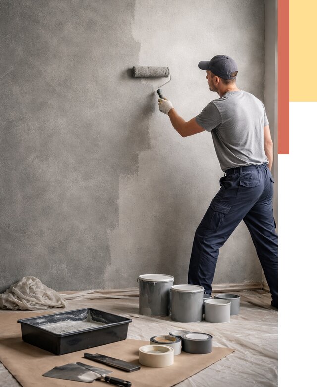 Покраска стен под бетон в Нерюнгри от 706 руб. за м2 — быстро и недорого | ОТДЕЛОЧНИК-Нрю