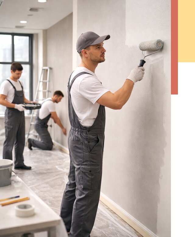 Покраска стен в офисе в Нерюнгри от 9231 руб. — быстро и недорого | ОТДЕЛОЧНИК-Нрю