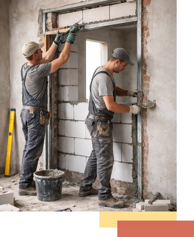 Закладка дверного проема под ключ в Нерюнгри: демонтаж, монтаж, отделка