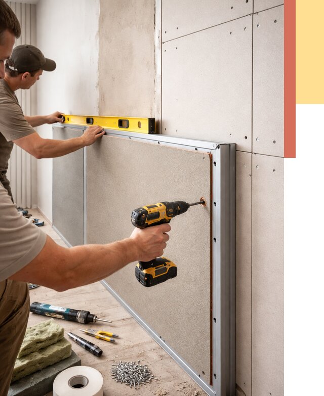 Шумоизоляция стен панелями ЗИПС в Нерюнгри от 2389 руб./м² под ключ | ОТДЕЛОЧНИК-Нрю