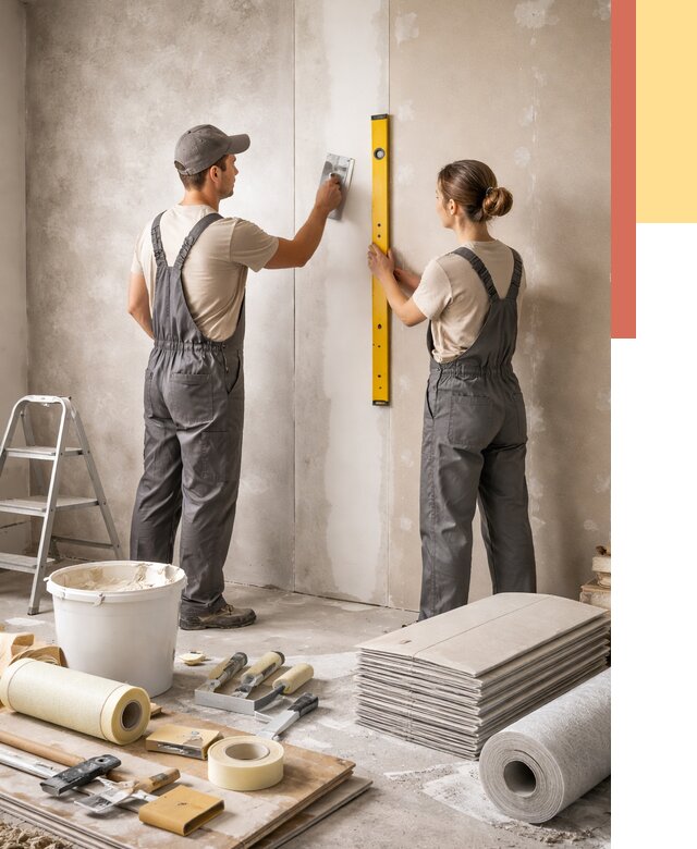 Отделка стен в Нерюнгри от 1629 руб/м² — недорого, быстро, под ключ | ОТДЕЛОЧНИК-Нрю