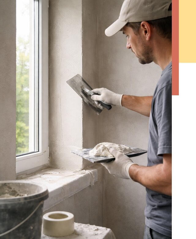 Штукатурка откосов в Нерюнгри от 4887 руб/м² — услуги и выравнивание под ключ | ОТДЕЛОЧНИК-Нрю