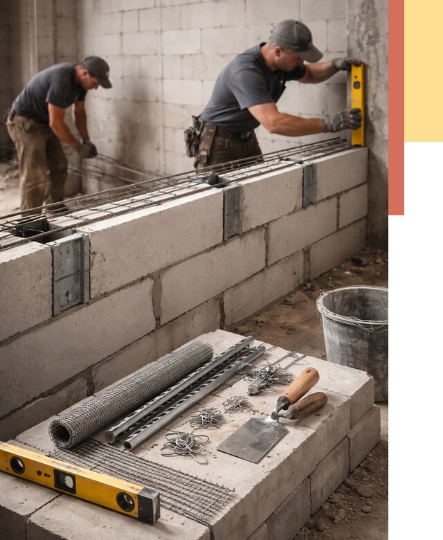 Армирование кладки перегородок в Нерюнгри от 815 руб. под ключ | ОТДЕЛОЧНИК-Нрю