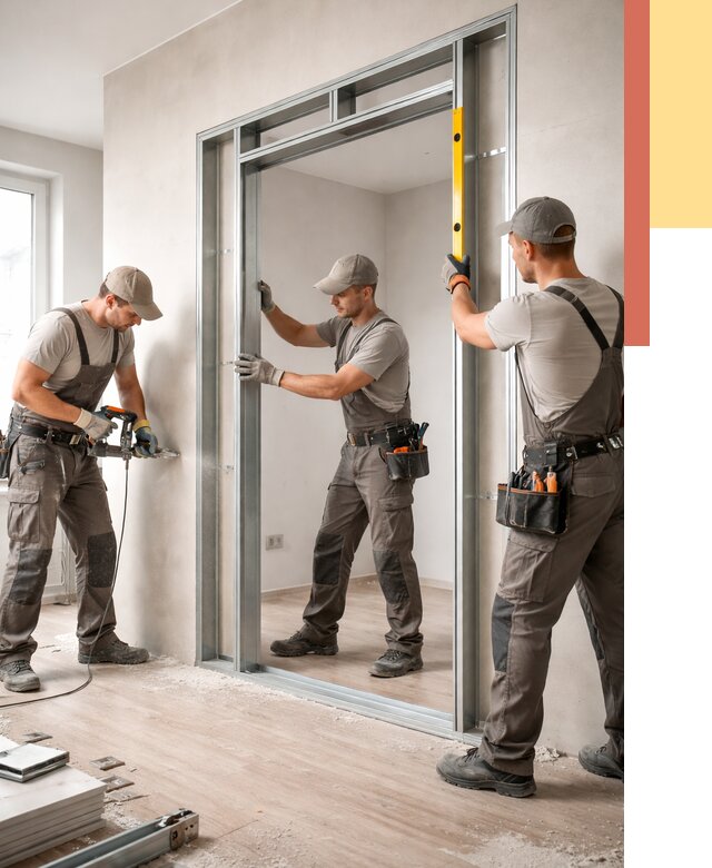 Устройство дверного проема в перегородке в Нерюнгри от 4887 руб. под ключ | ОТДЕЛОЧНИК-Нрю