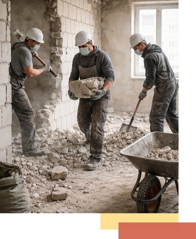 Демонтаж блочных перегородок в Нерюнгри быстро и аккуратно