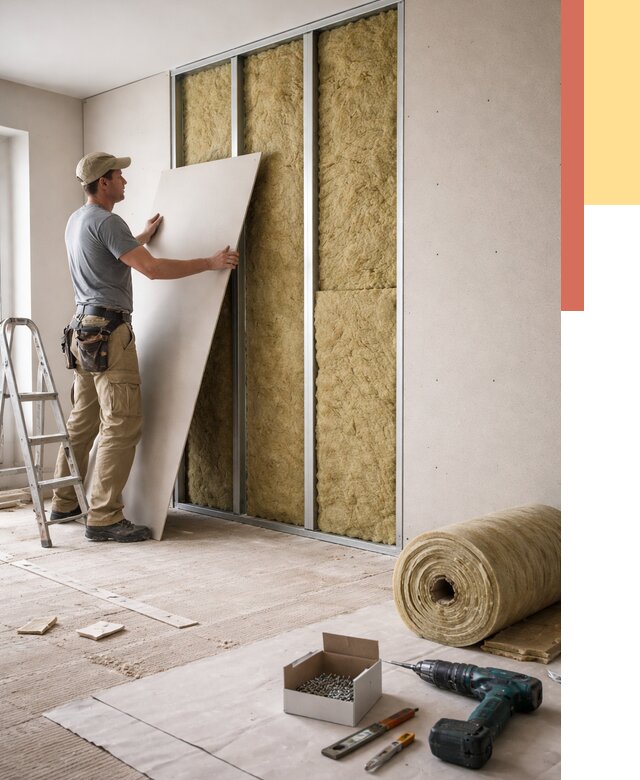 Перегородка из гипсокартона с шумоизоляцией в Нерюнгри от 3388 руб. | ОТДЕЛОЧНИК-Нрю