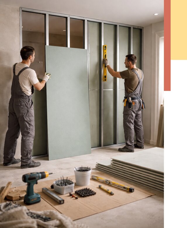 Перегородка из влагостойкого гипсокартона в Нерюнгри от 5213 руб. — монтаж под ключ | ОТДЕЛОЧНИК-Нрю