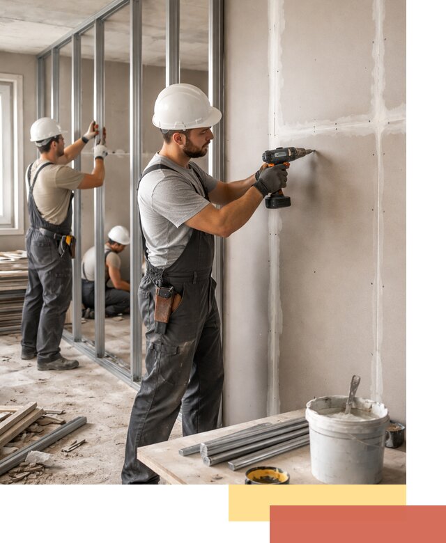 Перегородки из огнестойкого гипсокартона в Нерюнгри под ключ