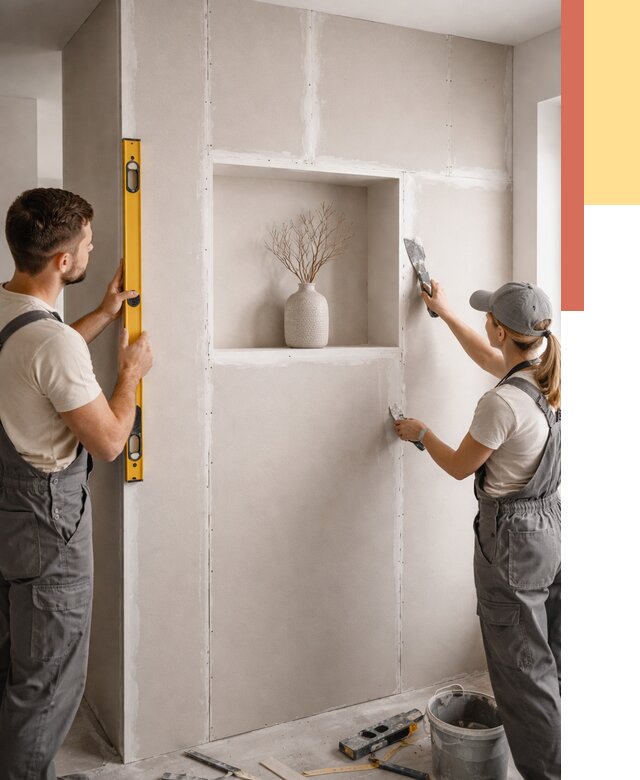 Перегородка из гипсокартона с нишей в Нерюнгри от 3530 руб. под ключ | ОТДЕЛОЧНИК-Нрю