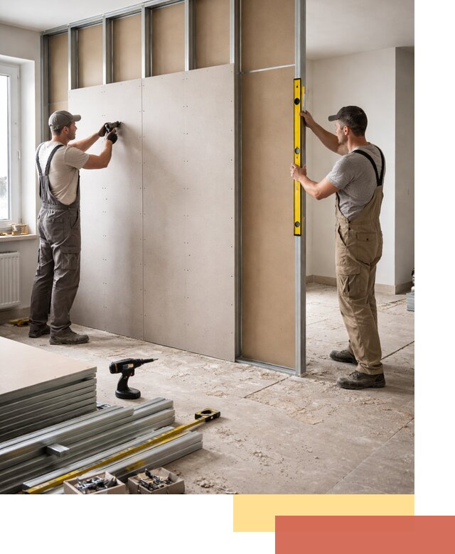 Зонирующая перегородка из гипсокартона под ключ в Нерюнгри