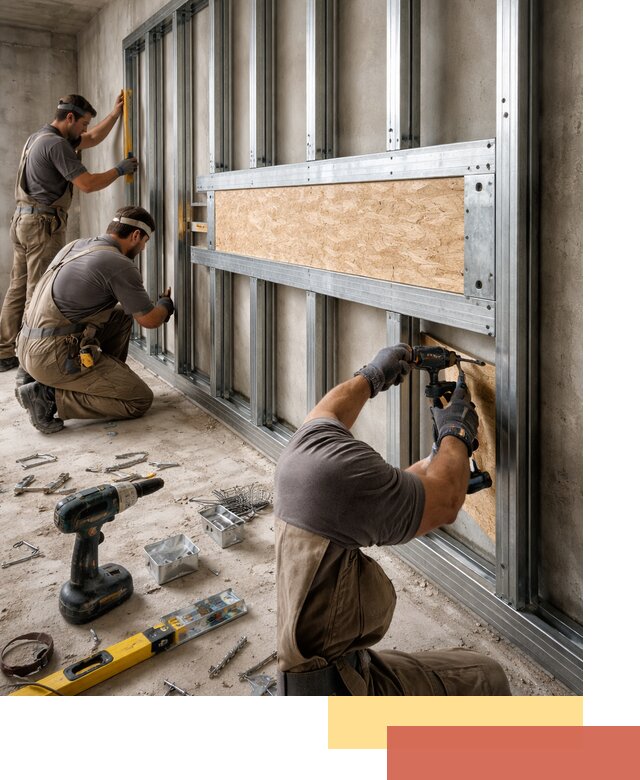 Усиленная перегородка для крепления тяжёлых конструкций в Нерюнгри