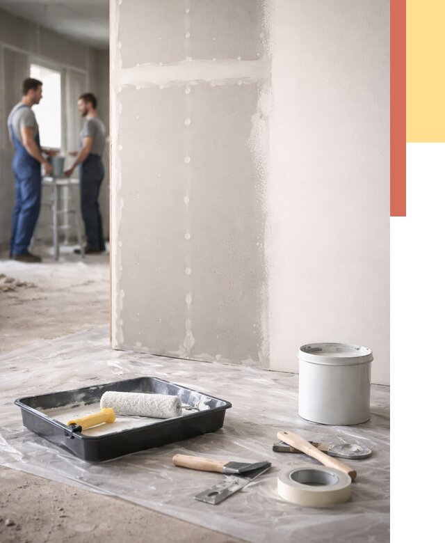 Покраска перегородок из гипсокартона в Нерюнгри от 4887 руб. под ключ | ОТДЕЛОЧНИК-Нрю