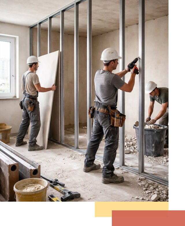 Перенос гипсокартонной перегородки в Нерюнгри профессионально и быстро