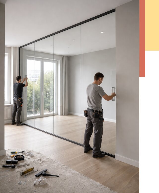 Изготовление стеклянных перегородок в Нерюнгри от 13412 руб. под ключ | ОТДЕЛОЧНИК-Нрю