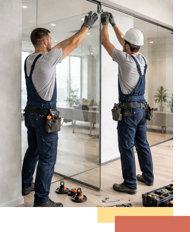 Безрамные стеклянные перегородки под ключ в Нерюнгри