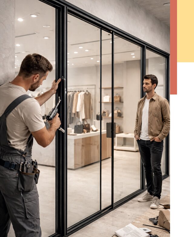 Стеклянные перегородки для магазинов в Нерюнгри от 8905 руб. под ключ | ОТДЕЛОЧНИК-Нрю