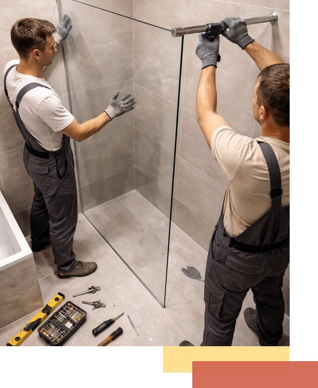 Стеклянные перегородки для душа в Нерюнгри — изготовление и монтаж