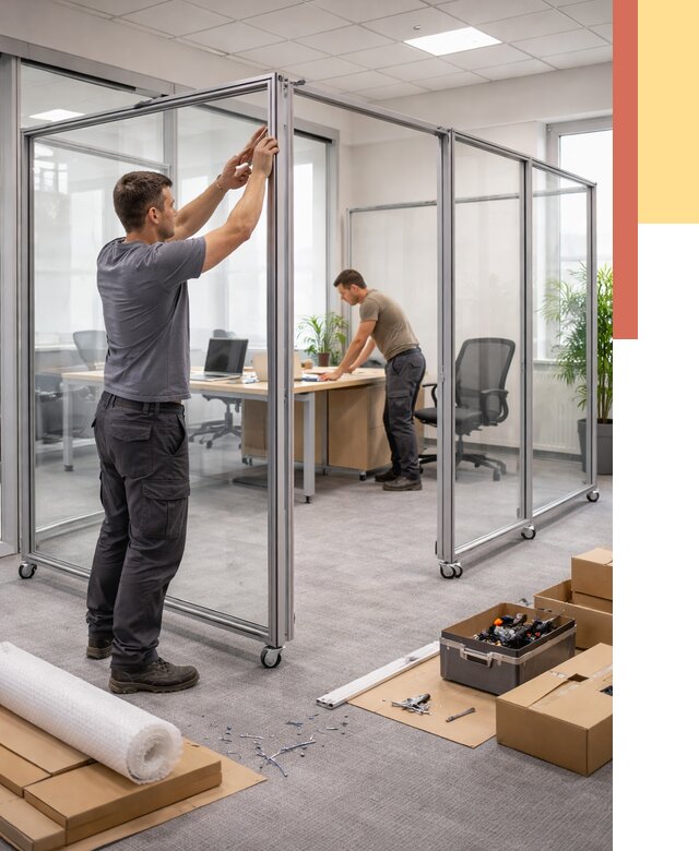 Мобильные офисные перегородки в Нерюнгри от 13575 руб. — установка под ключ | ОТДЕЛОЧНИК-Нрю